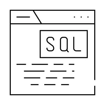 Sql query database line icon vector illustration 库存插图