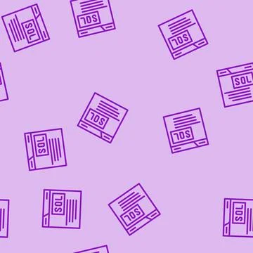 Sql query database line vector seamless pattern 库存插图