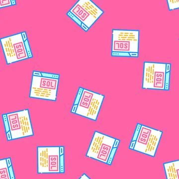 Sql query database vector seamless pattern イラスト素材