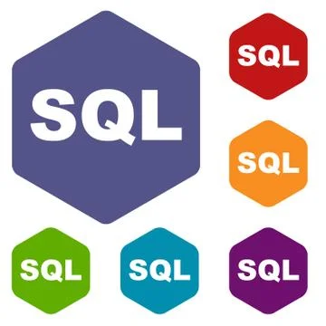 SQL rhombus icons Иллюстрация