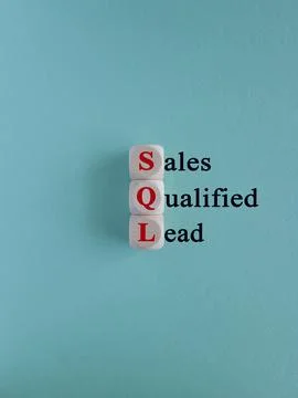 SQL - Sales Qualified Lead symbol. Concept red words Sales Qualified Lead Foto stock