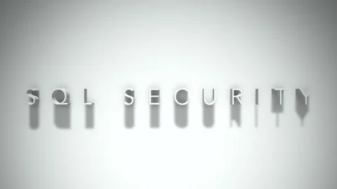 Sql security 3D title animation white text on a white background Stock-Footage 299368903