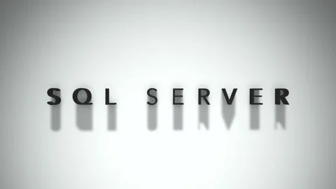 Sql server 3D title matte black writing upon a white background Stock Footage 301837413