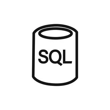 SQL server icon linear graphics set vector Illustrazione stock