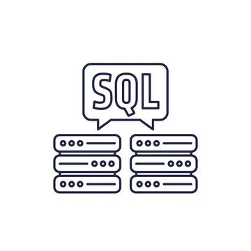 SQL servers icon, line vector design Stock Illustration
