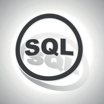 SQL sign sticker, curved Stock Illustration