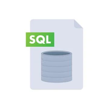 SQL - Structured Query Language icon, label. Internet Security and Networking Stock Illustration