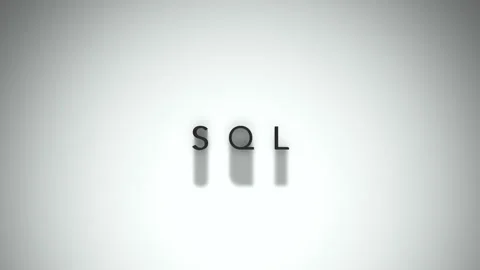 Sql title 3D matte black words with a white backdrop Stock Footage 301837409