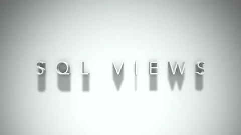 Sql views 3D title animation with shadows on a white background Stock Footage 297023192