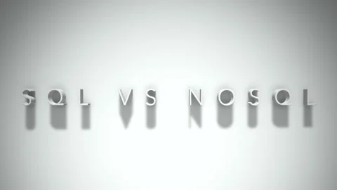 Sql vs nosql 3D title animation with shadows on a white background Stock-Footage 298004696
