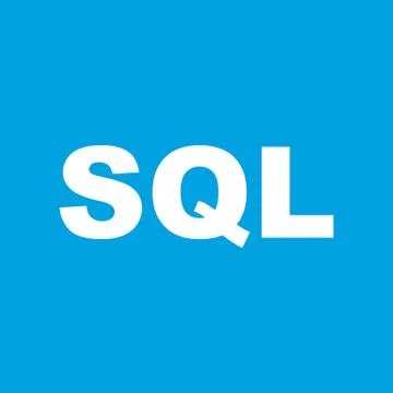 SQL white icon Stock Illustration