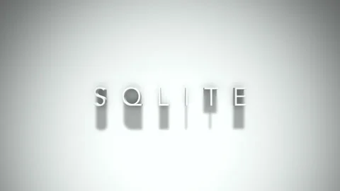 Sqlite 3D title animation with shadows on a white background Stock-Footage 297023222
