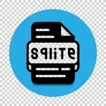 Sqlite file type database icon. document files and format extension symbol Illustrazione stock