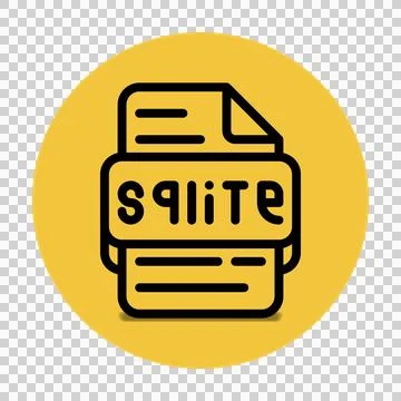 Sqlite file type icon. files and document format extension.  Stock Illustration