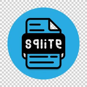 Sqlite file type icon. format files or document extension icons.  Illustrazione stock