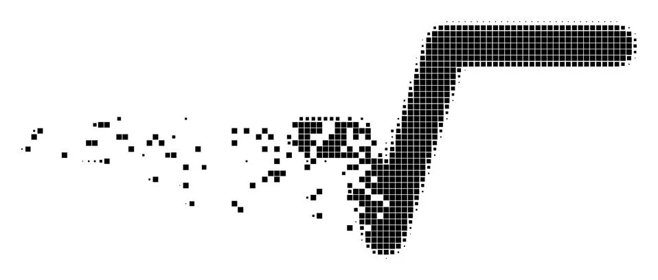 Sqrt Damaged Pixel Icon Stock Illustration