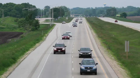 Squad Car on Freeway Stock-Footage 25871081