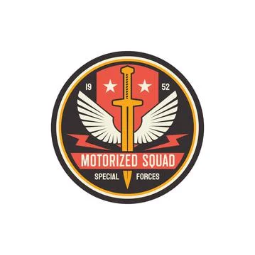 Squad of motorized infantry, special forces troops Stock Illustration