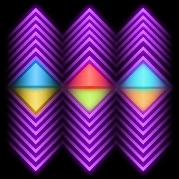 Squad shape neon violet colour shape design Stock Illustration