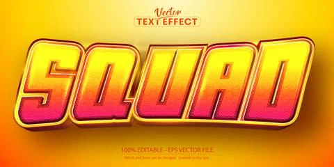 Squad text, sport style editable text effect Stock Illustration