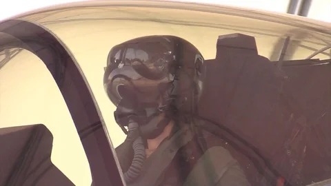 Squadron Leader Andrew Jackson prepare for his first flight - 2015 Stock Footage 95580417