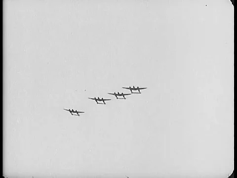 The squadrons of the 56th Air Force Division continue to fight German planes in Stock Footage 79465097