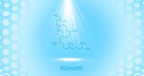Squalane molecule on an interactive panel with spotlight, display.3d Stock Illustration