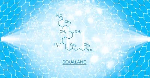 Squalane molecule on an interactive panel with spotlight, display.3d Stock Illustration