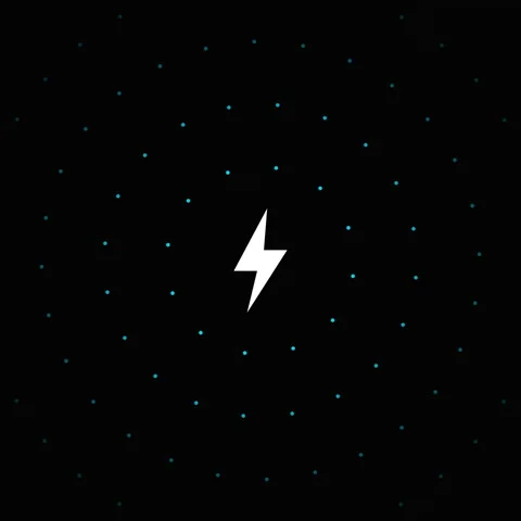 Square 1:1 Futuristic Neural Data Rings and Lightning Bolt - Tech Power Loop Stock Footage 330592878