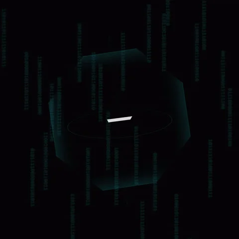 Square 1:1 HUD Command Interface - Data Diagnostic Visualization Loop Stock Footage 330884120