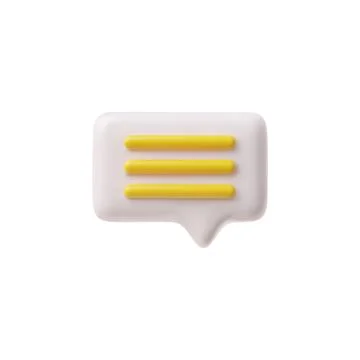 Square 3D chat vector icon on isolated background. Stock Illustration