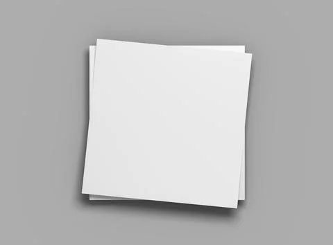 Square 8.26x8.26inc flyer render to present your design. Stock Illustration