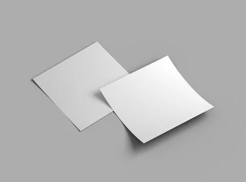 Square 8.26x8.26inc flyer render to present your design. Stock Illustration