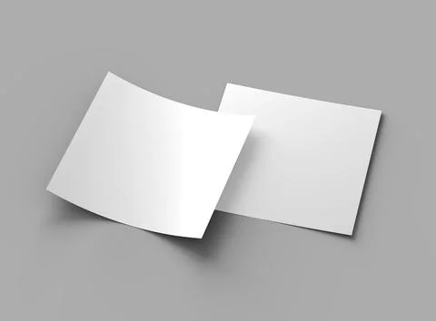 Square 8.26x8.26inc flyer render to present your design. Stock Illustration