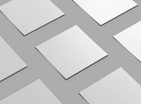 Square 8.26x8.26inc flyer render to present your design. Stock Illustration