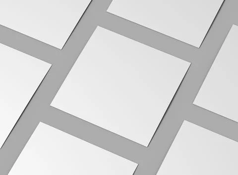 Square 8.26x8.26inc flyer render to present your design. Stock Illustration