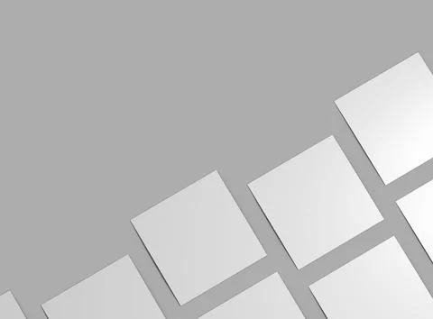 Square 8.26x8.26inc flyer render to present your design. Stock Illustration