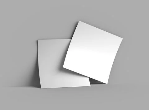 Square 8.26x8.26inc flyer render to present your design. Stock Illustration