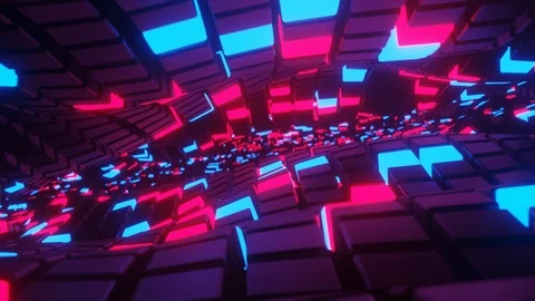 Square Abstract Animation Looping (red, blue) Stock Footage 124898644
