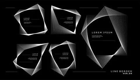 Square abstract line border design template. Blended lines frame design vector. Stock Illustration