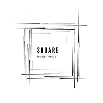 Square abstract modern geometric banner. Vector illustration isolated on whit Stock Illustration