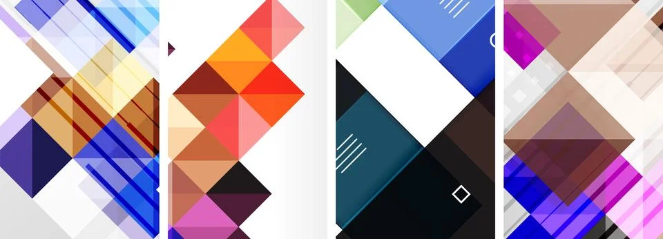 Square abstract poster set. Vector Illustration For Wallpaper, Banner Stock Illustration