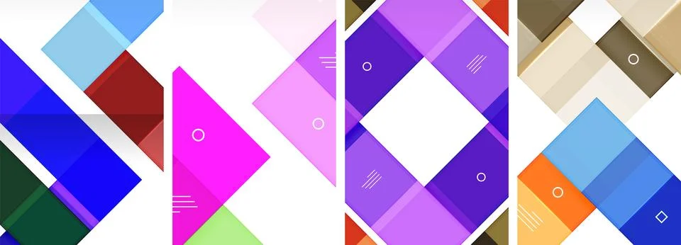 Square abstract poster set. Vector Illustration For Wallpaper, Banner Stock Illustration