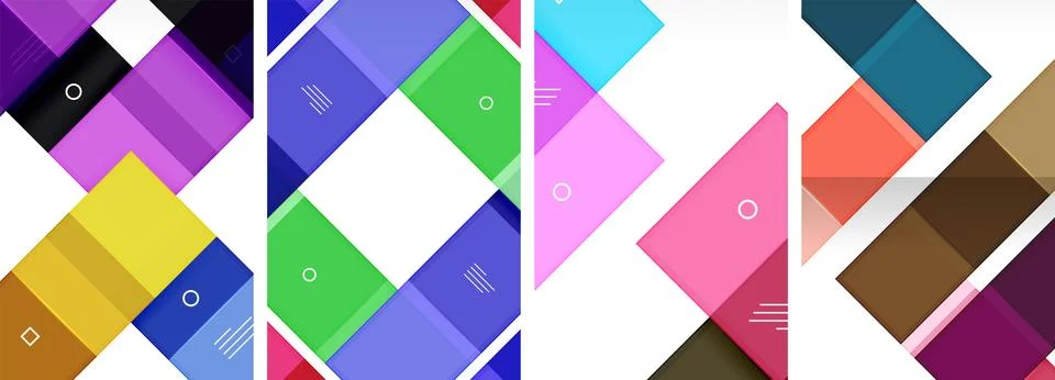Square abstract poster set. Vector Illustration For Wallpaper, Banner Stock Illustration