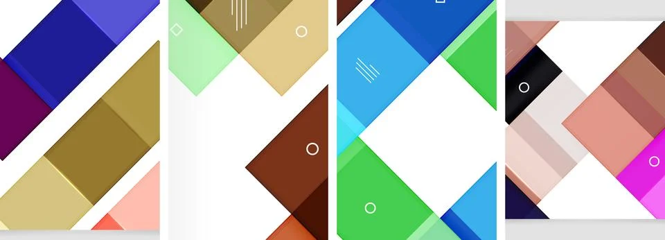 Square abstract poster set. Vector Illustration For Wallpaper, Banner イラスト素材