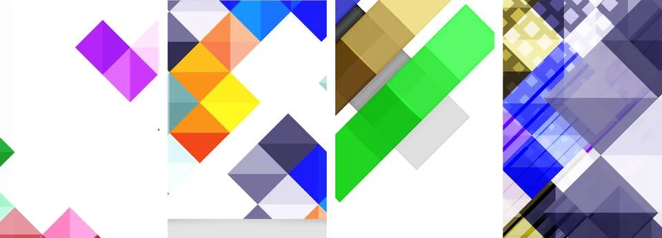 Square abstract poster set. Vector Illustration For Wallpaper, Banner Illustrazione stock