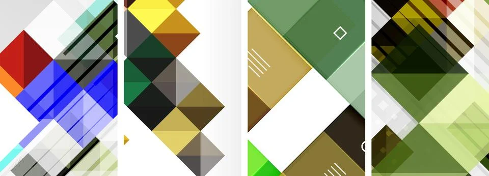 Square abstract poster set. Vector Illustration For Wallpaper, Banner Stock Illustration