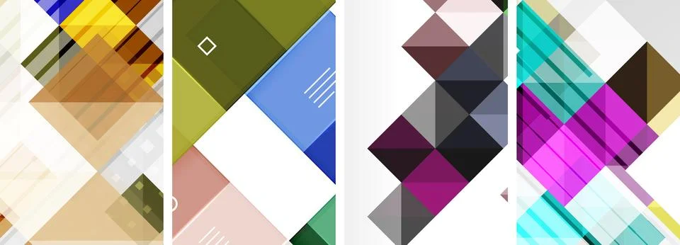 Square abstract poster set. Vector Illustration For Wallpaper, Banner イラスト素材