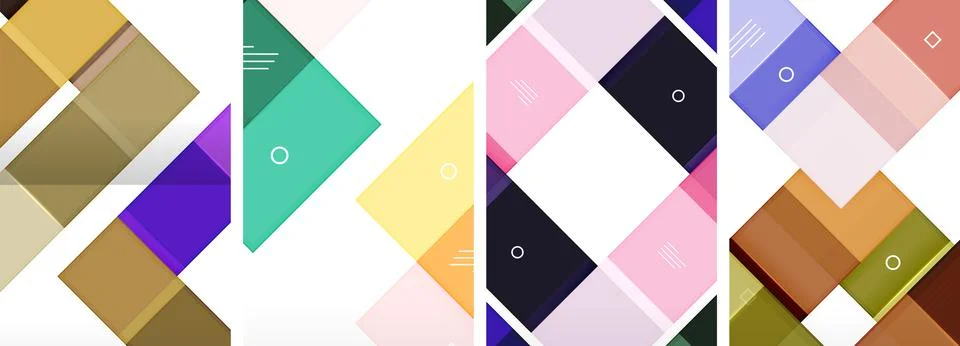 Square abstract poster set. Vector Illustration For Wallpaper, Banner イラスト素材