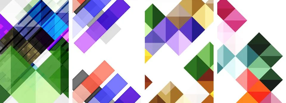 Square abstract poster set. Vector Illustration For Wallpaper, Banner イラスト素材